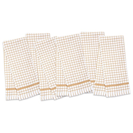 Monarch Brands Classic Checkered Kitchen Towels , Tan, 6PK P-SC-CHK-KT-TAN